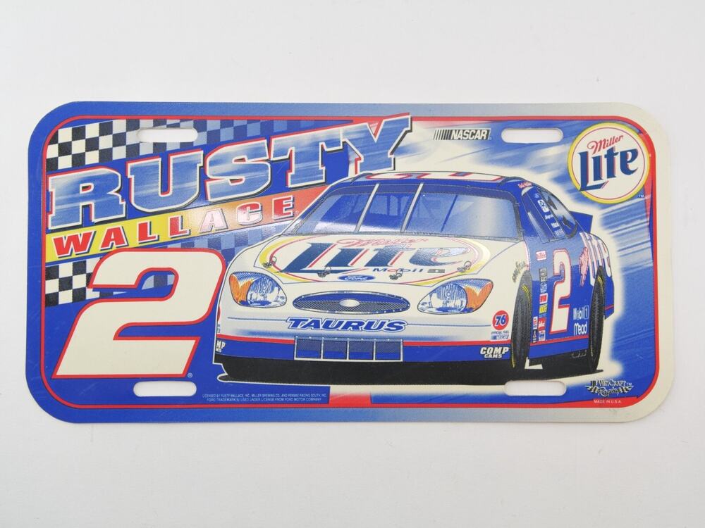 RUSTY WALLACE WinCraft 2- LICENSE PLATE- 2- #2 NUMBER DECALS
